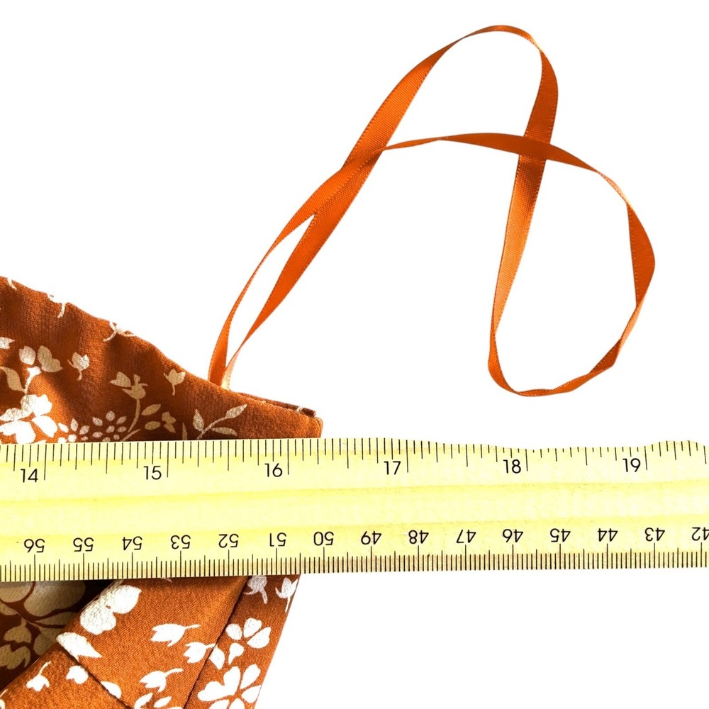 Rust Floral One Shoulder Ruffle Mini Dress Sz S Boho Romantic Cottagecore - Picture 11 of 13